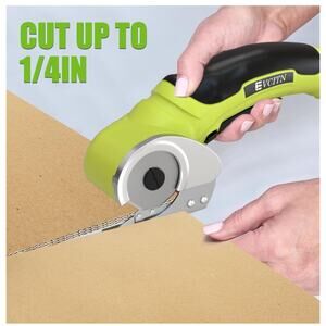 Electric Scissors Leather Fabric Cutter Blade Green Cordless  Evcitn